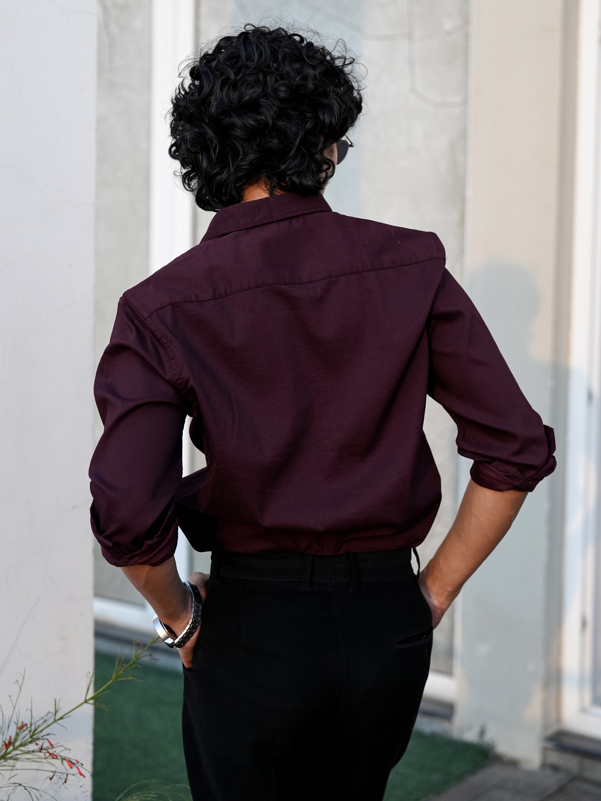 Hardford Wine Red Shirt for Men