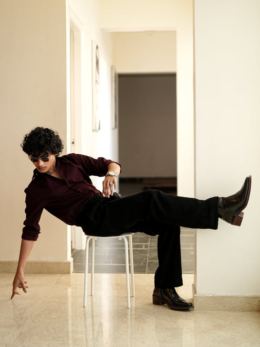 Hardford Wine Red Shirt for Men