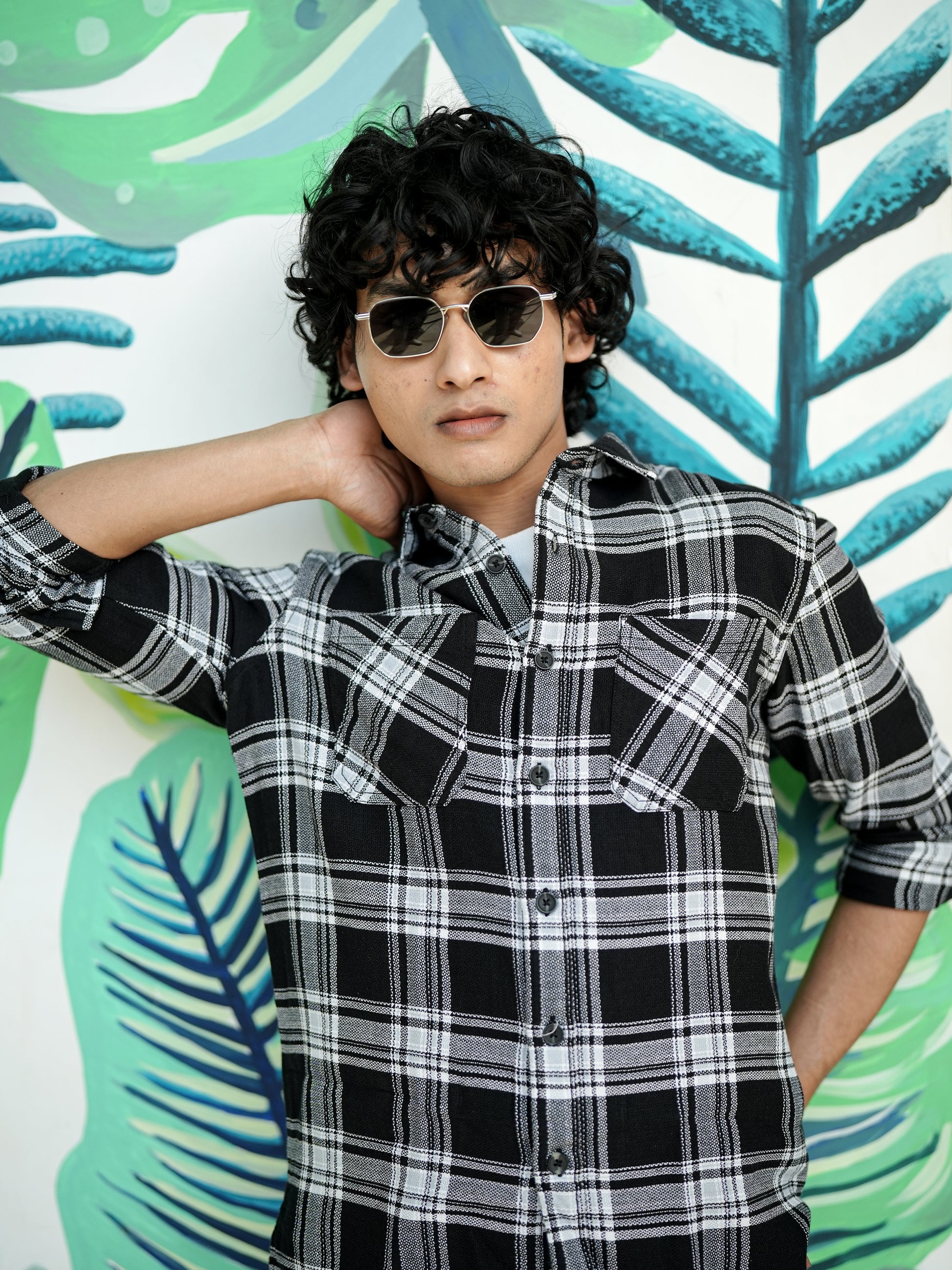 Black & White Check Shirt for Men