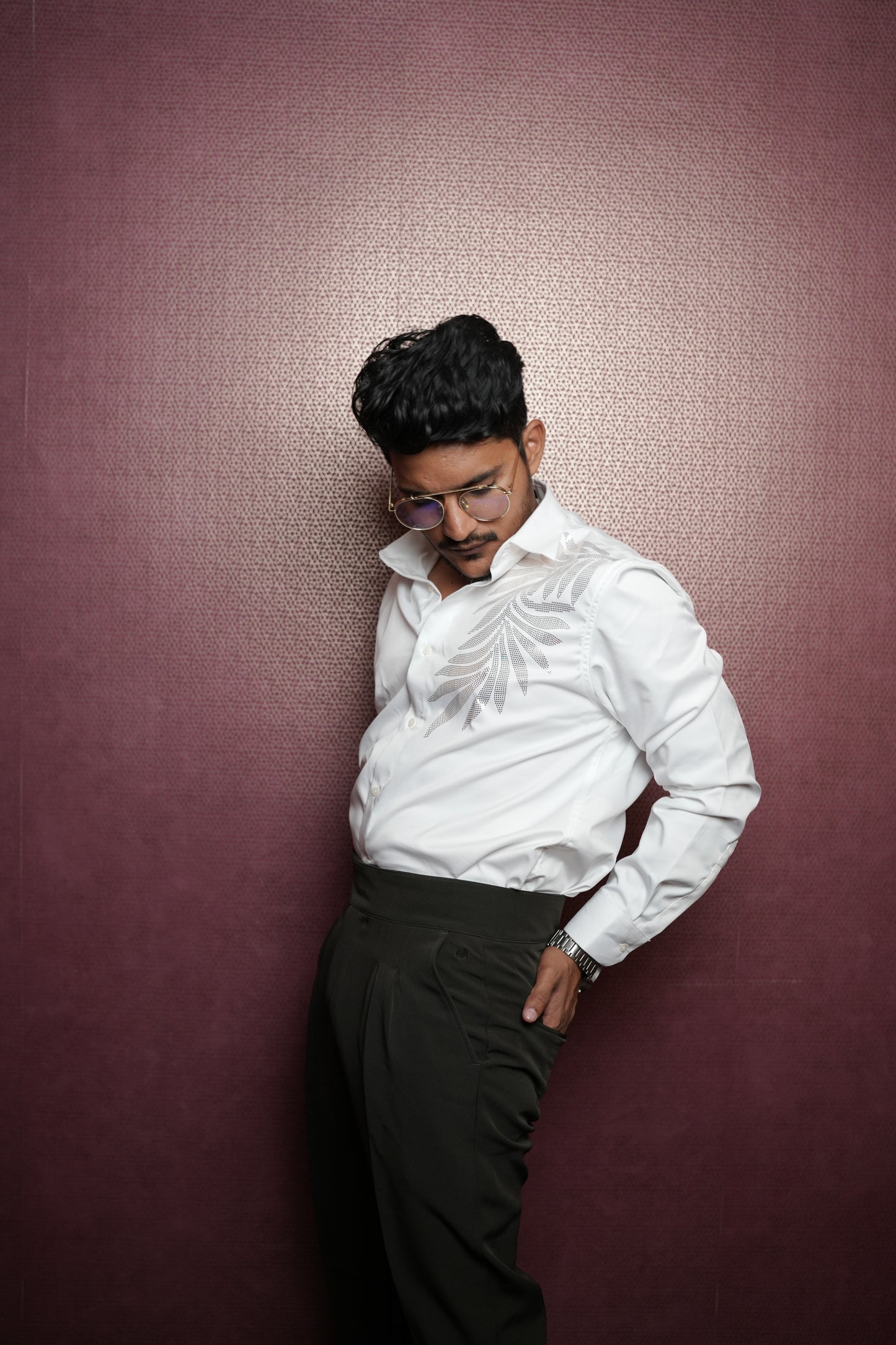 Oslo White Printed shirt