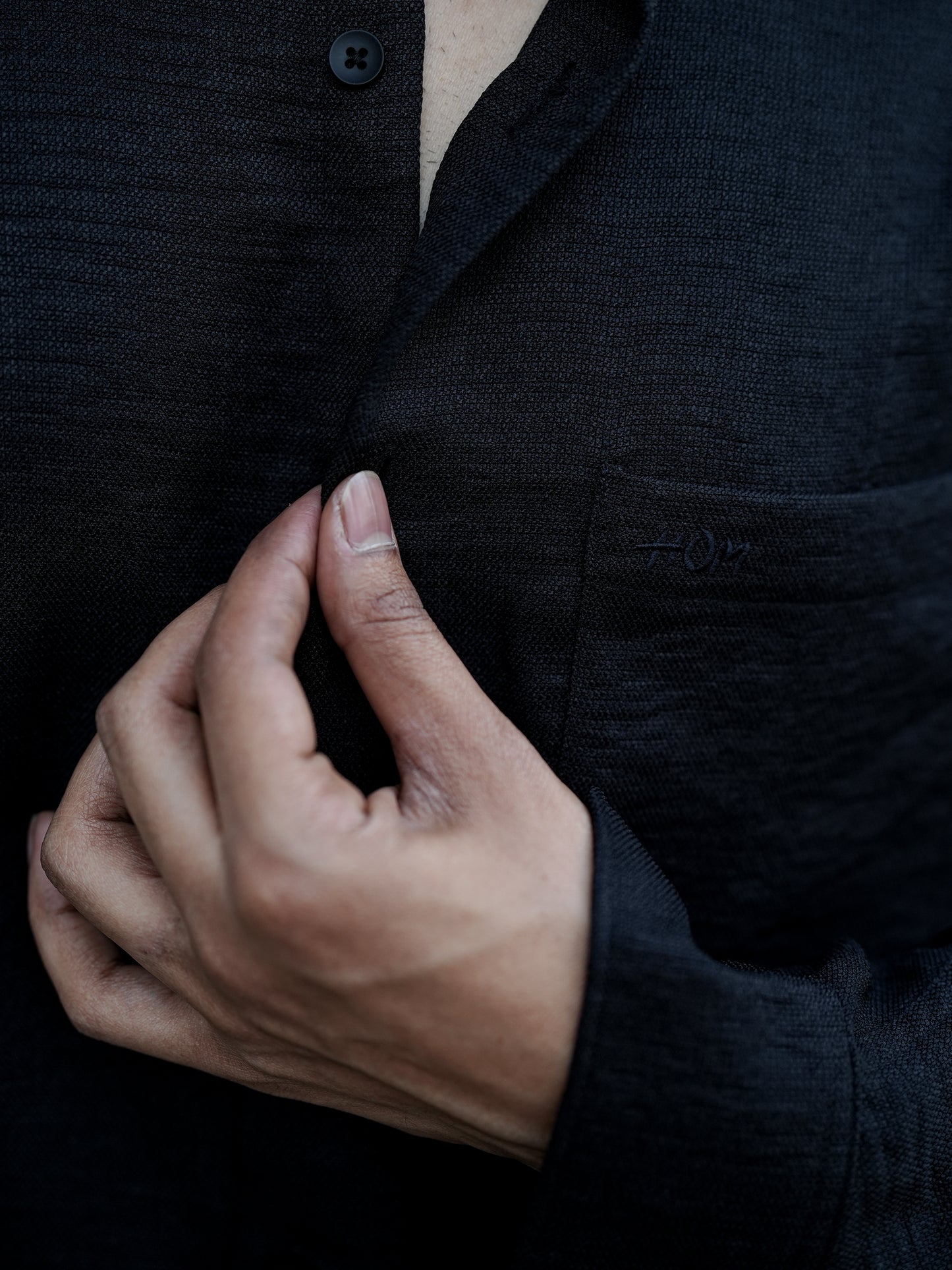 Textured Pattern Black Solid Shirt for Men