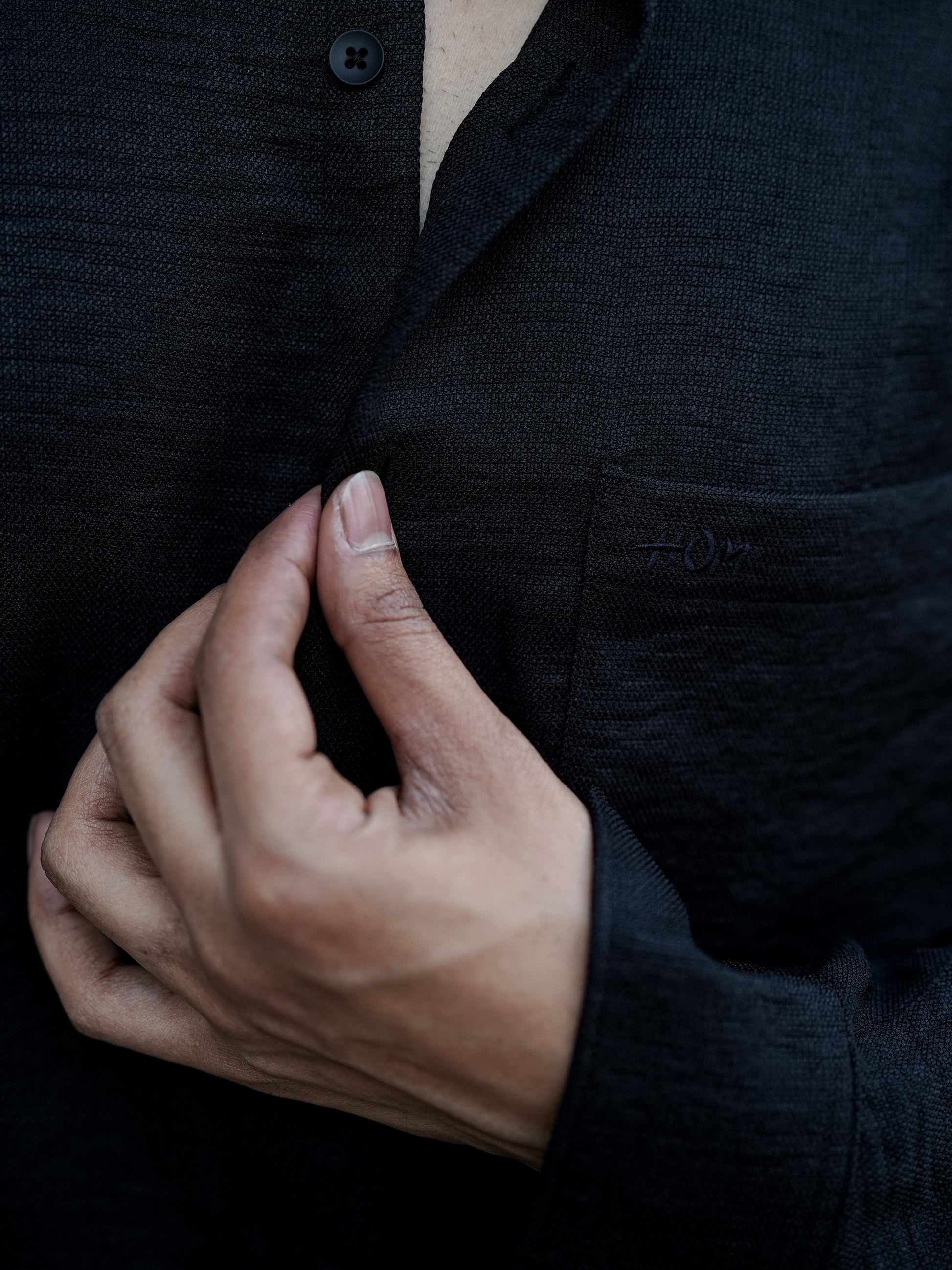Textured Pattern Black Solid Shirt for Men