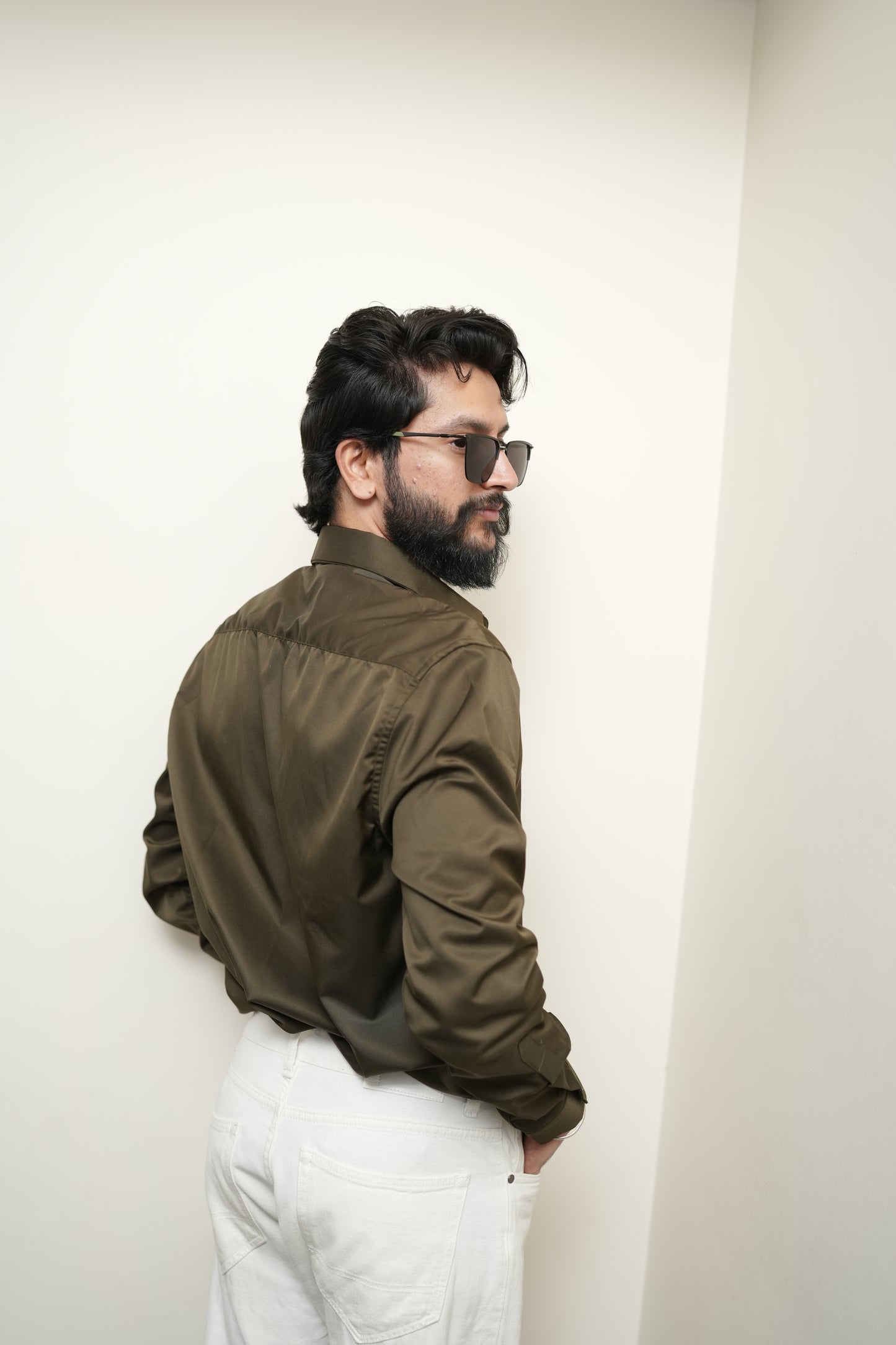 Oslo Olive Printed shirt