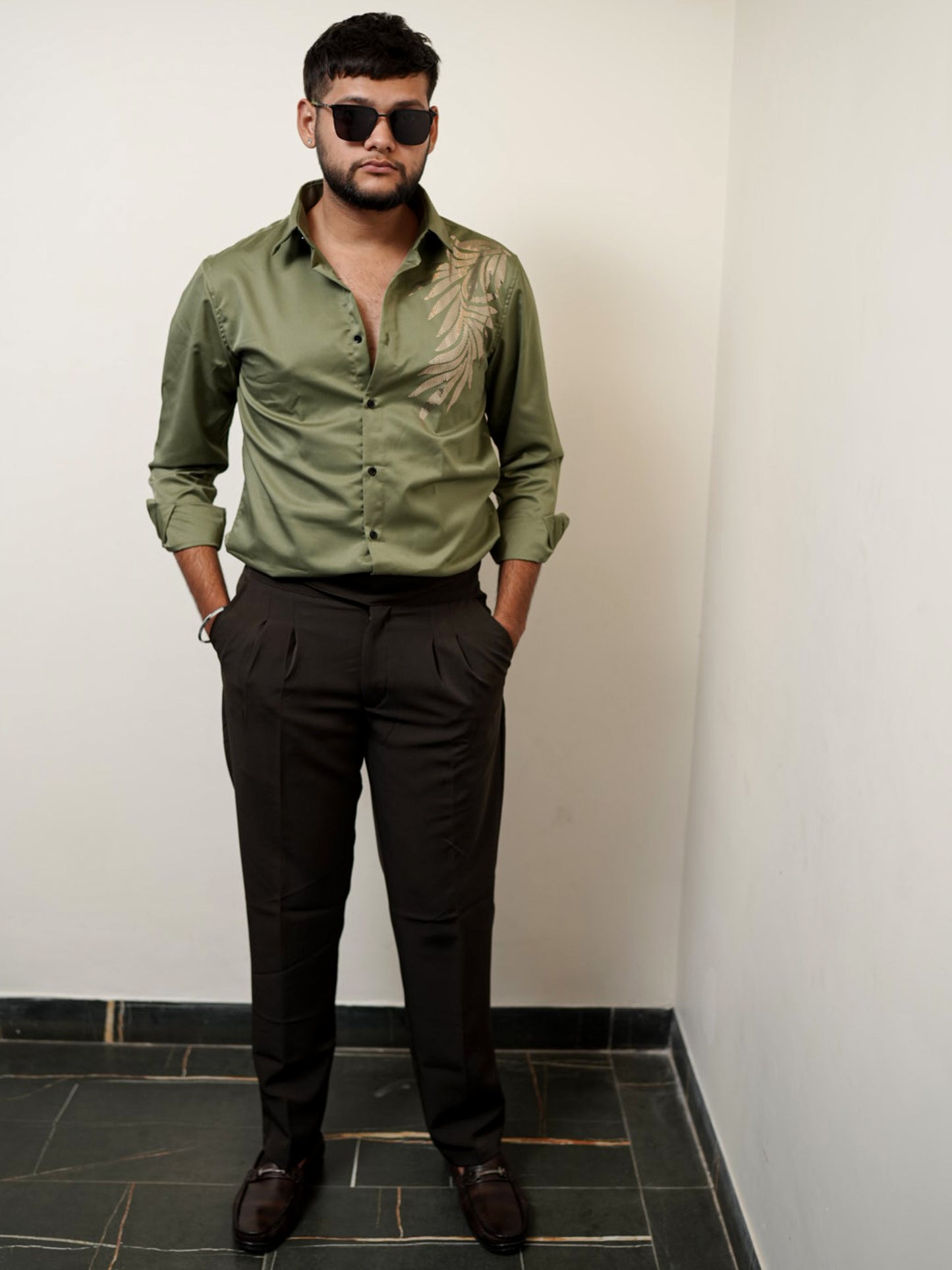 Mens Brown Gurkha Pant