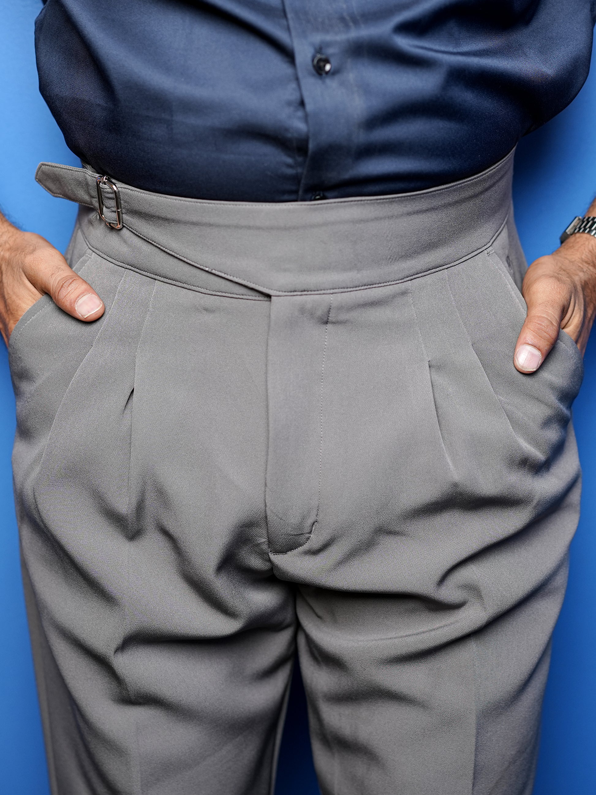 Mens Grey Gurkha Pant