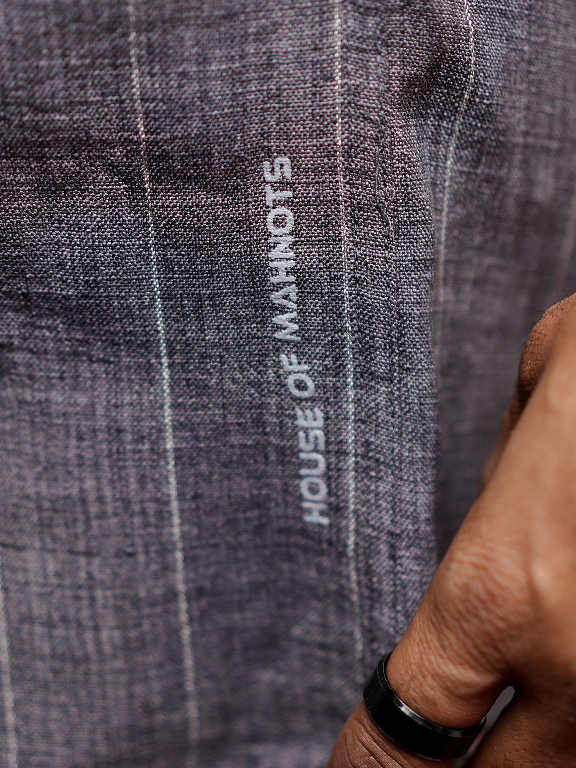 Grey Striped Shirt for Men