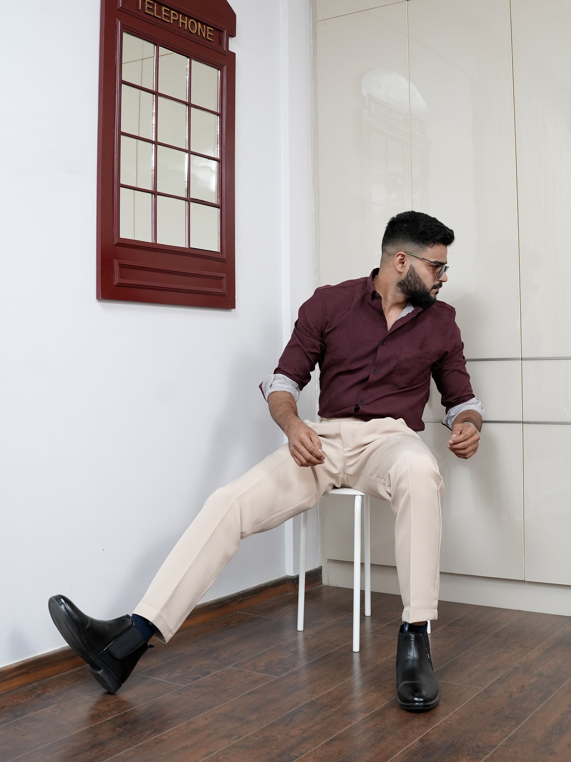 Solid Red Shirt for Men