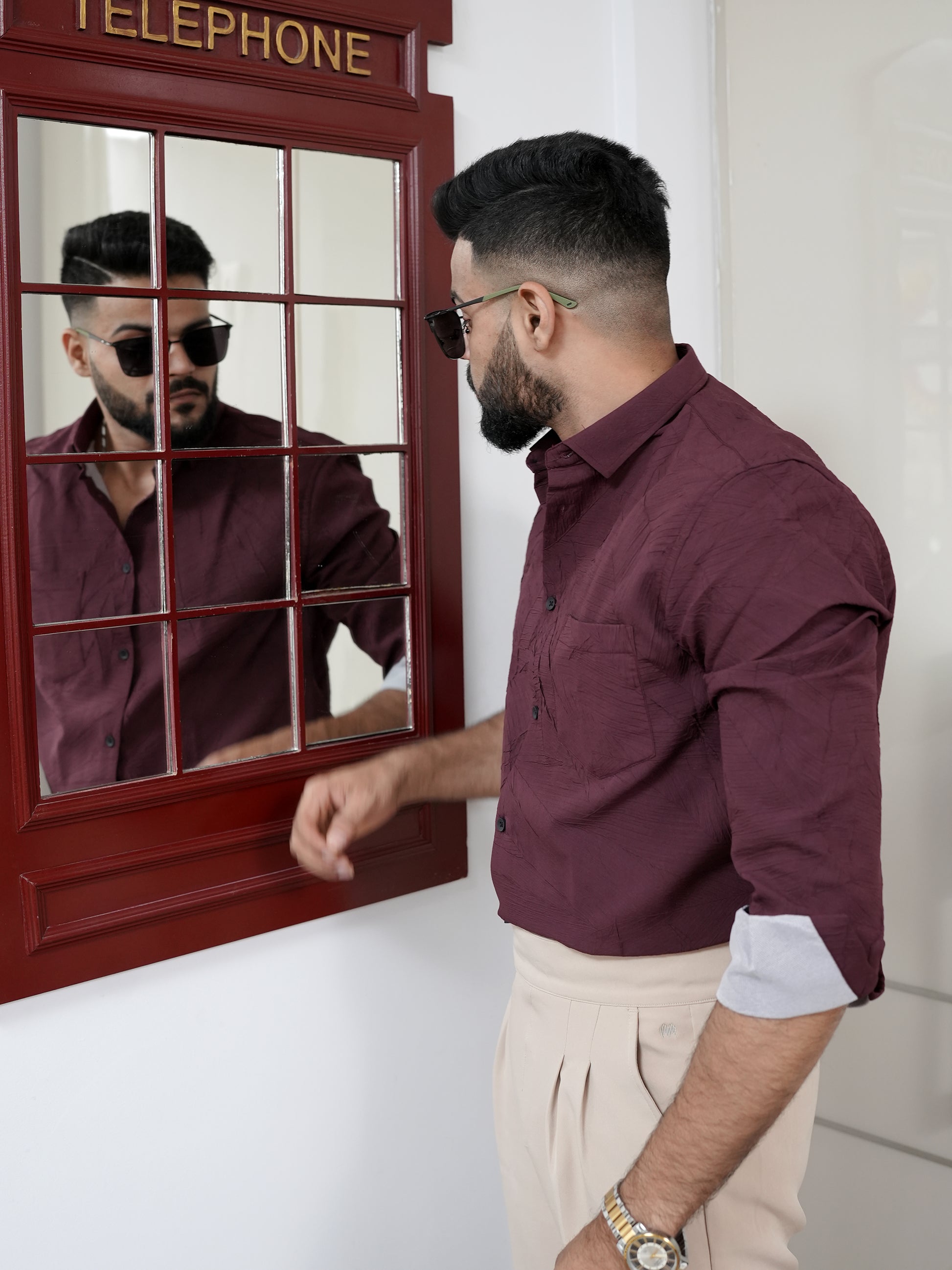 Solid Red Shirt for Men