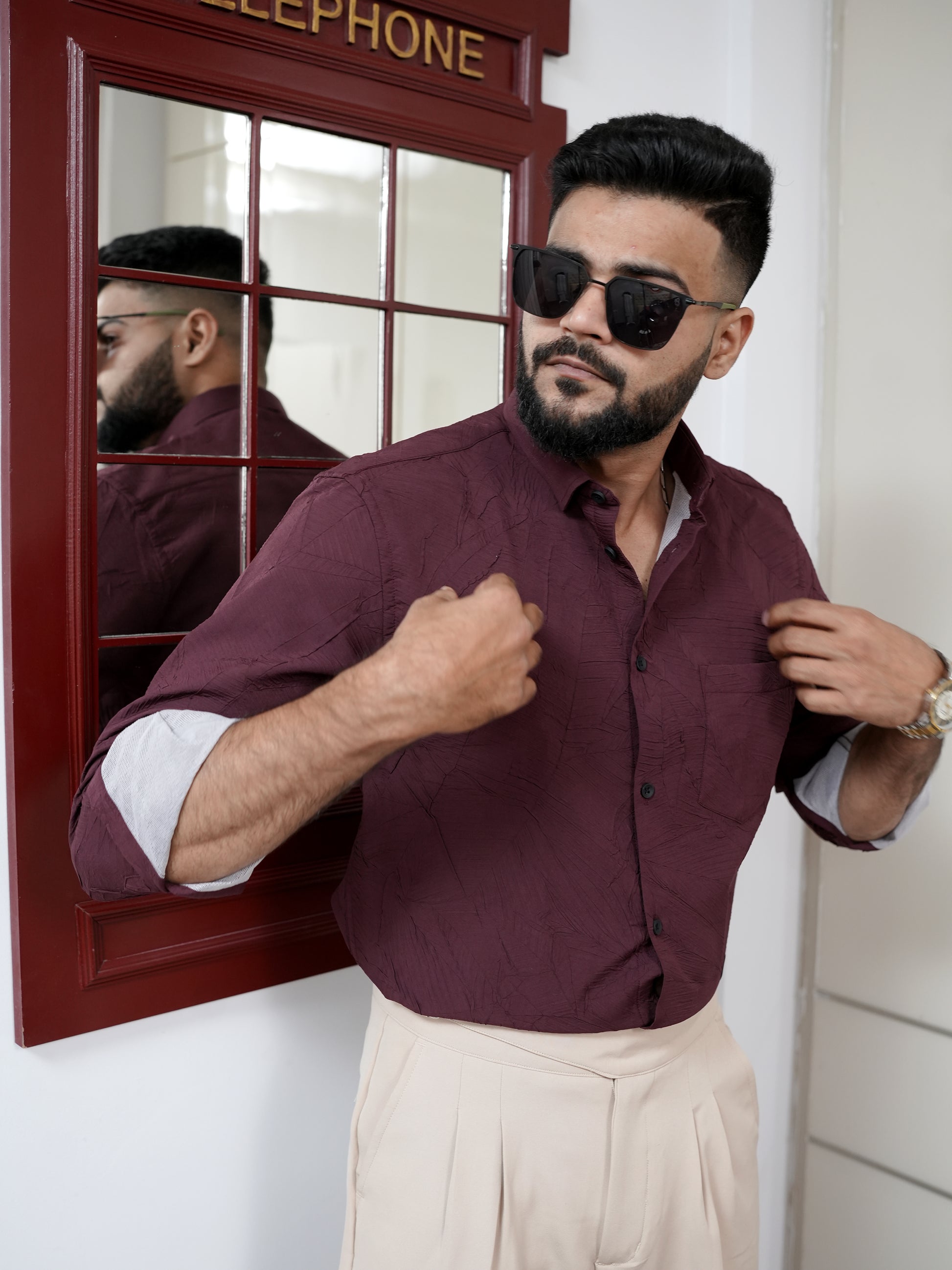 Solid Red Shirt for Men