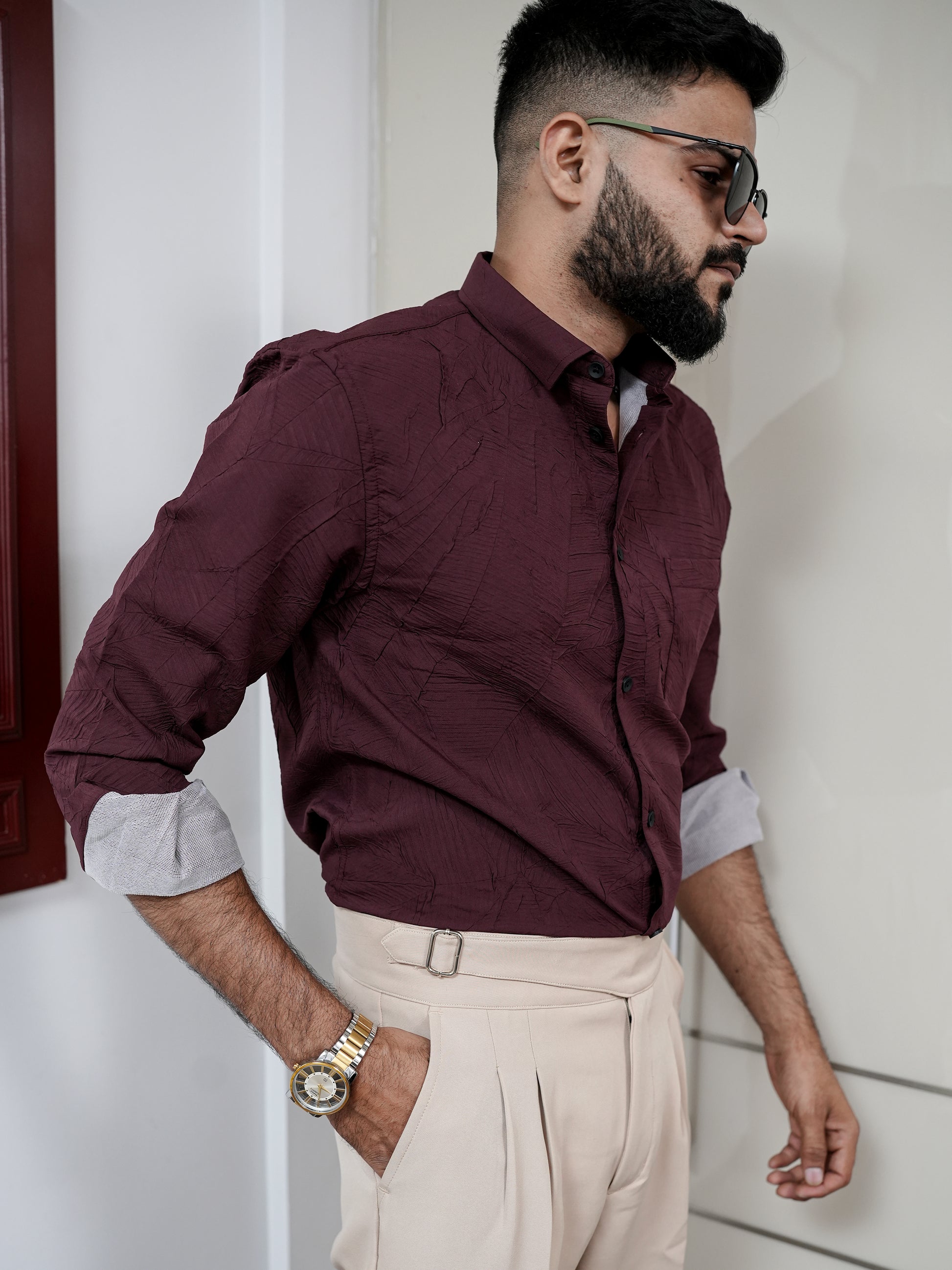 Solid Red Shirt for Men