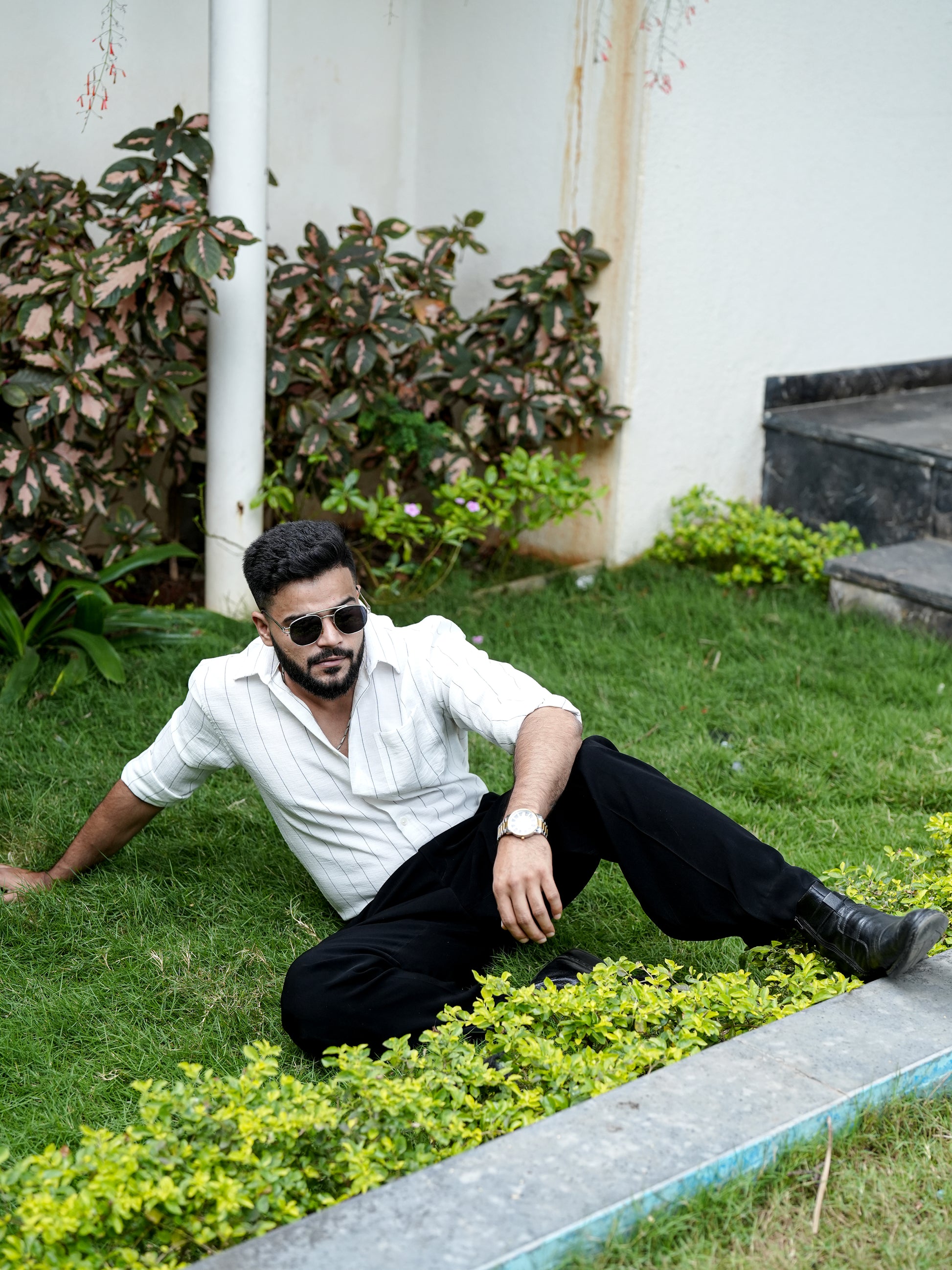 White Striped Shirt for Men