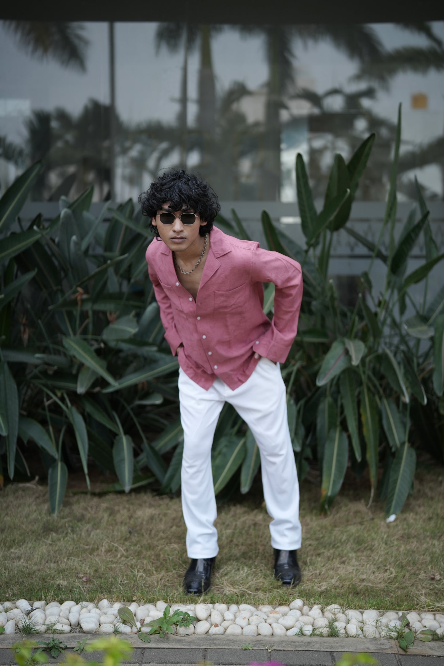 Saudi Pink Solid Shirt