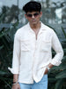 Saudi cream Solid Shirt