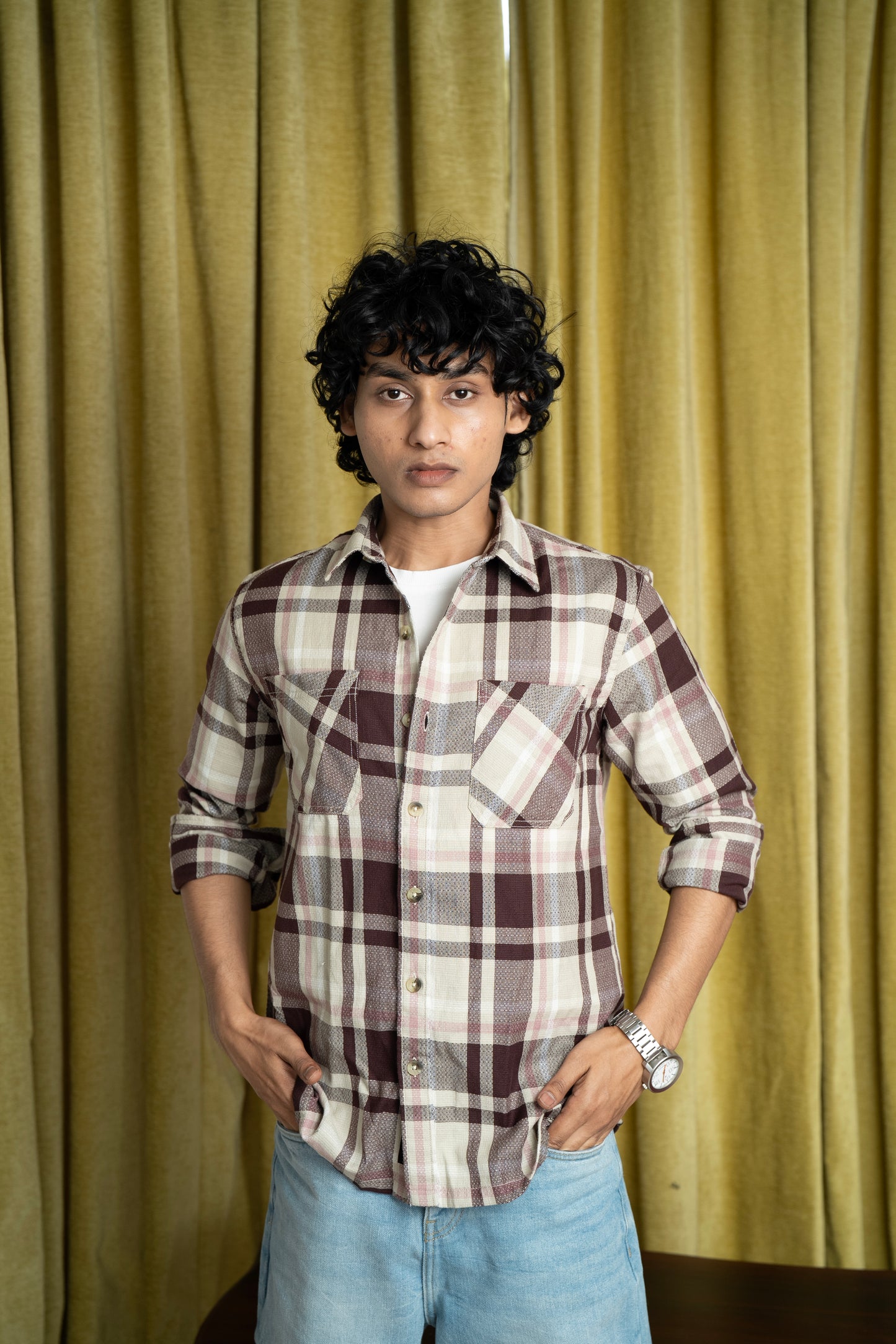 Finland Brown Check Shirt