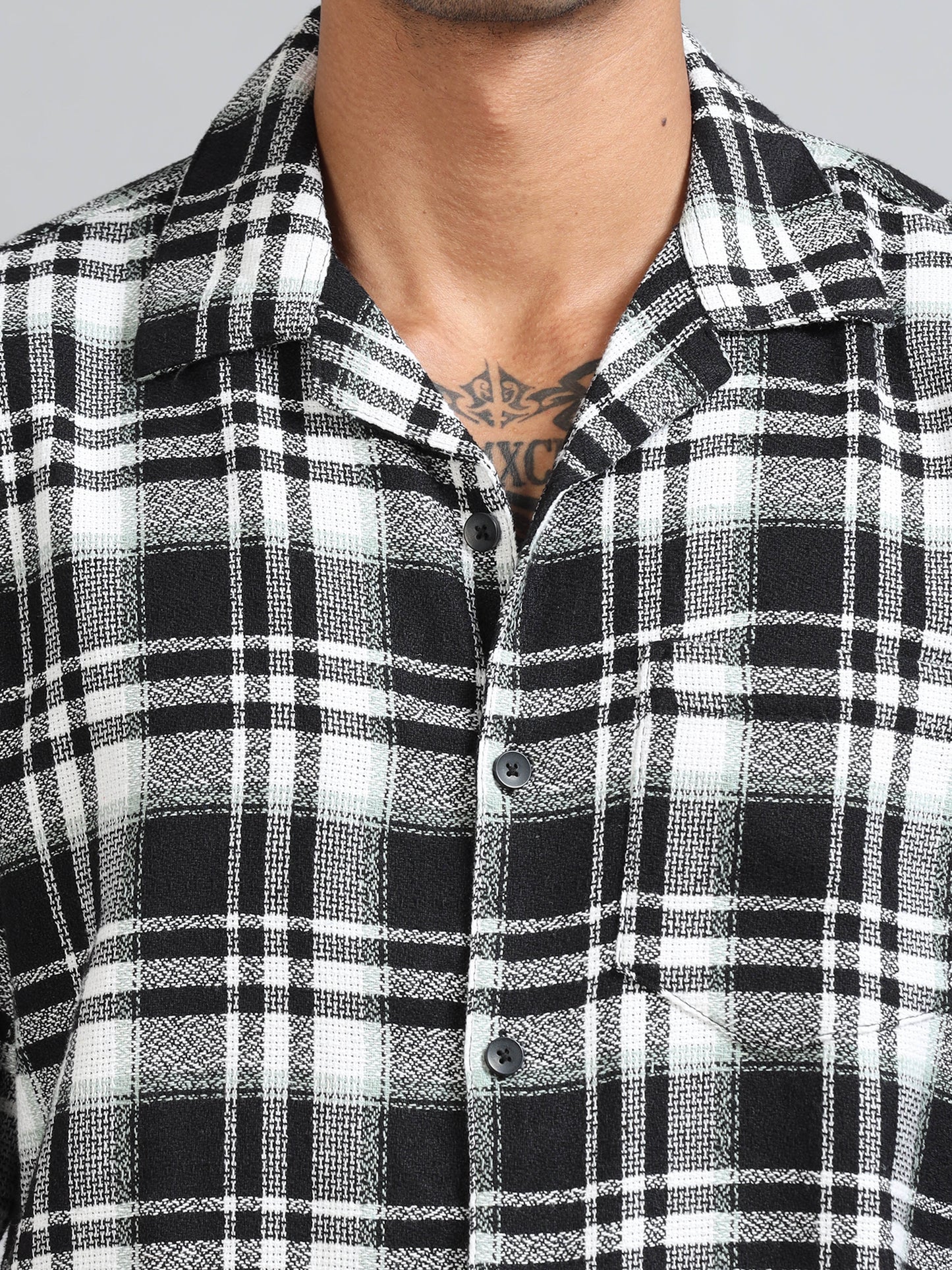 Michigan Black & White Oversized Checks Shirt