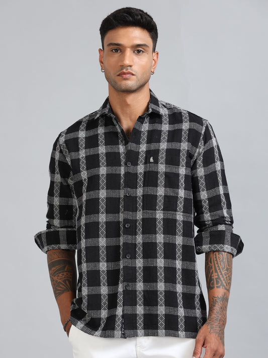 Michigan Black Bold Checks Shirt