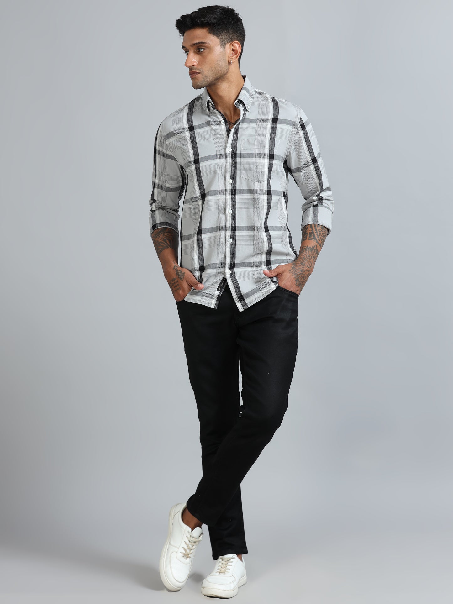 Galway Quill Grey Checks Shirt