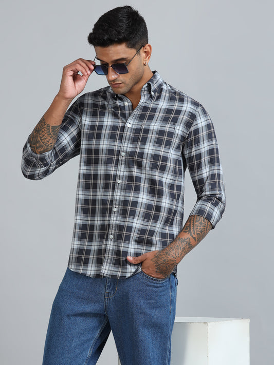 Galway Blue & Purple Checks Shirt