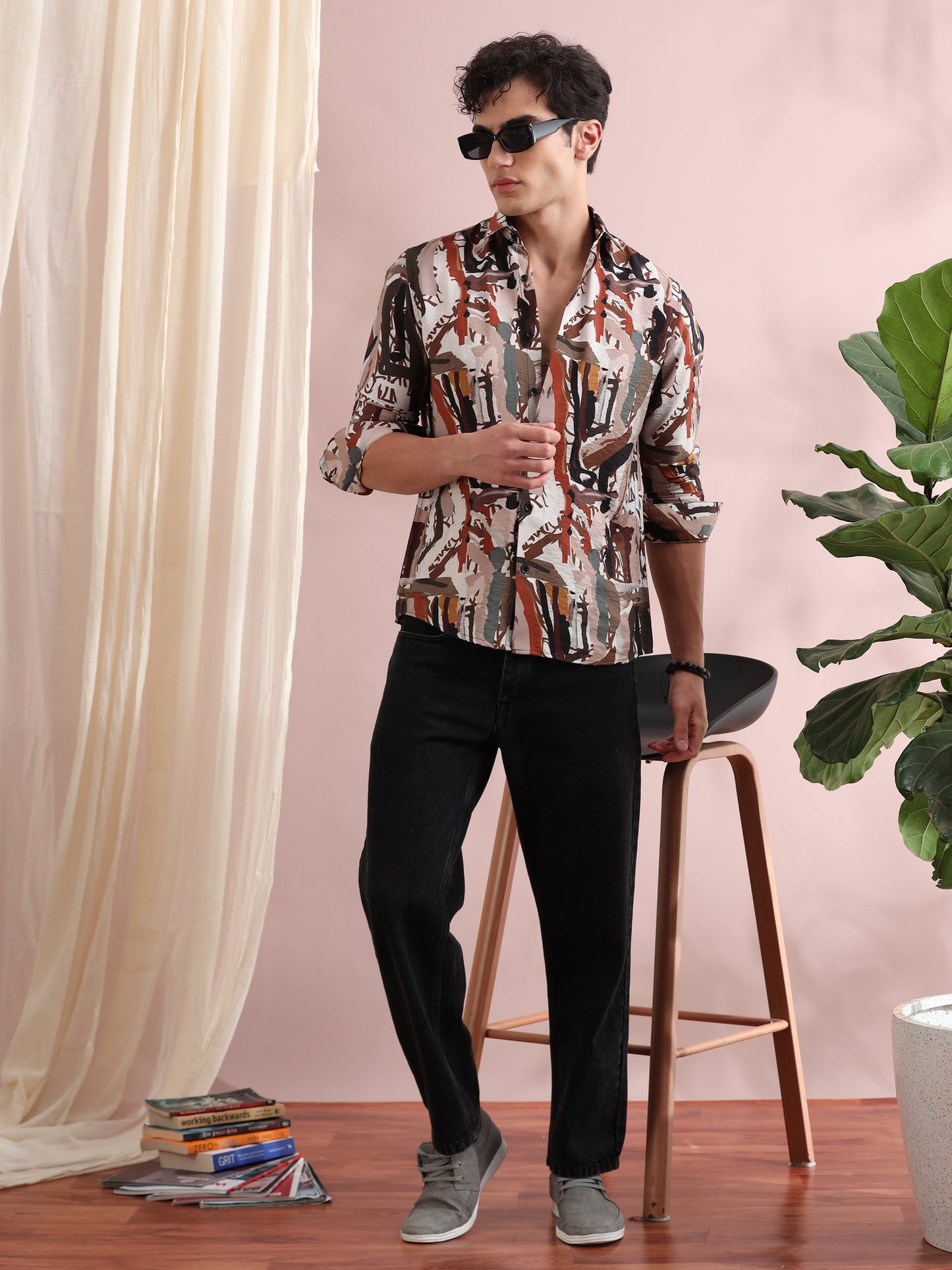 Santiago Nickel Grey Printed Shirt