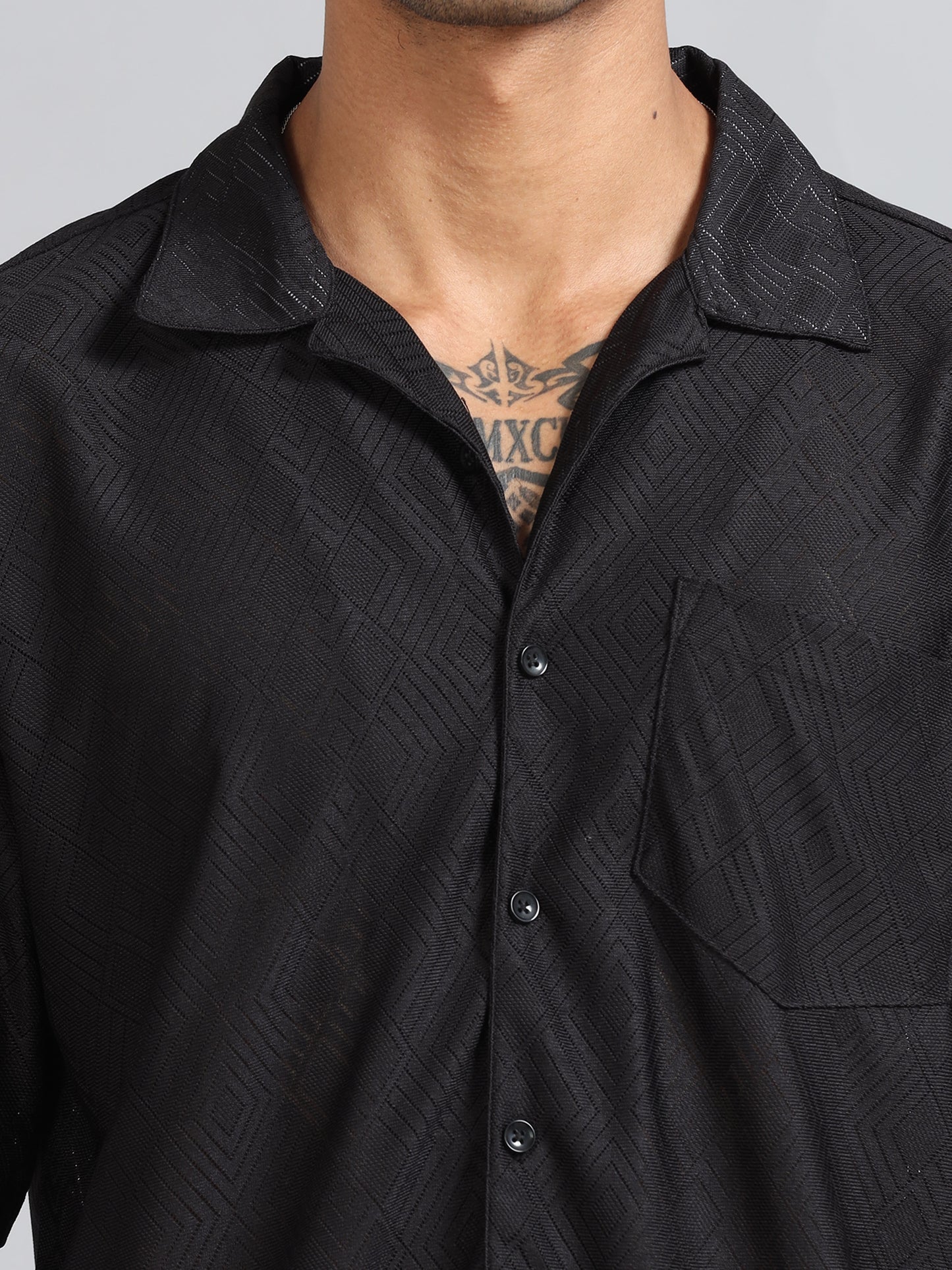 Jack Charcoal Luster knitted Solid Shirt