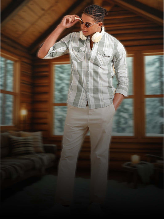 Phoenix Pista Green & White Check Shirt