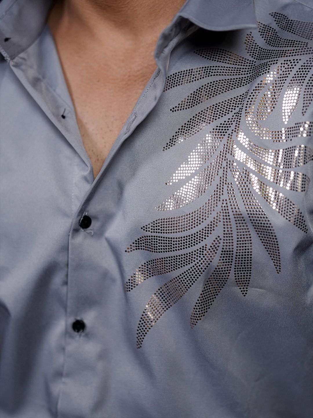 Oslo Light Grey Printed shirt