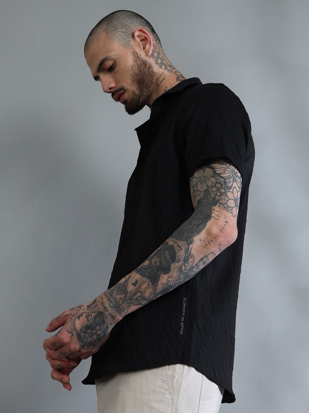 Greenland Black Solid Shirt